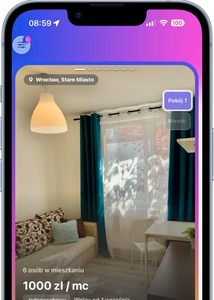 Ekran aplikacji RentFriends 2